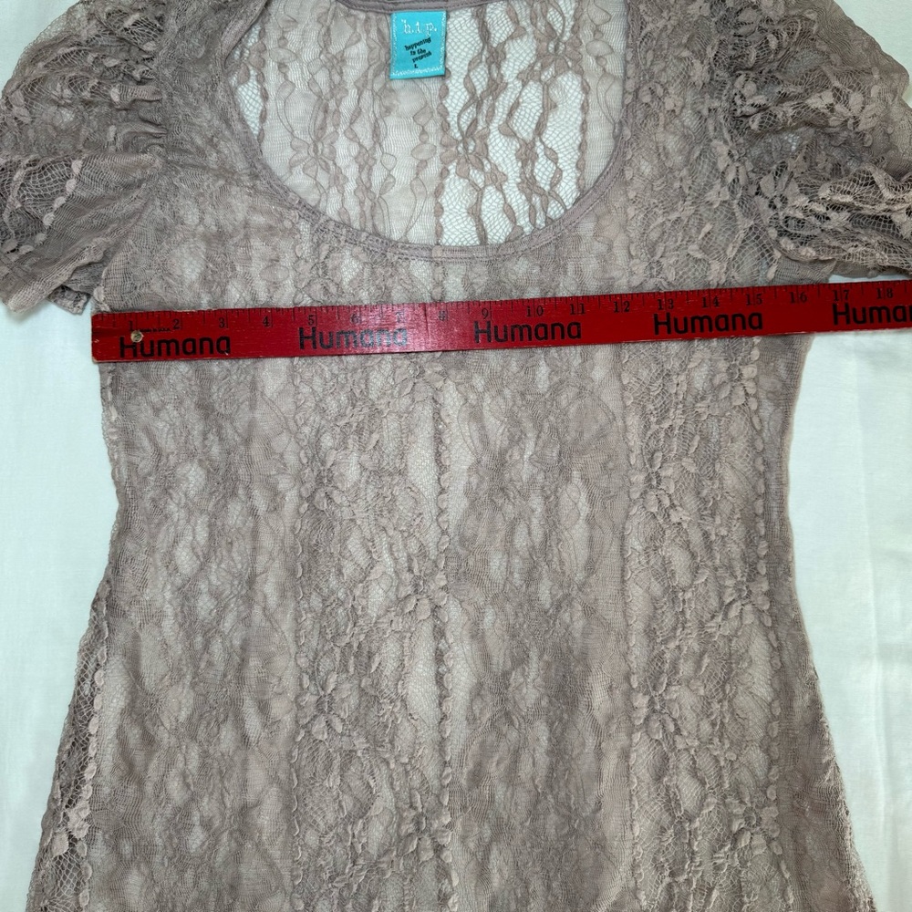 Vintage Y2K Sheer Boho Fairy Top Large Lace Ballet Coquette Dainty layering - Picture 4 of 7